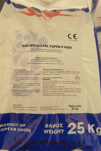 HAIFA- Kalijev Sulfat (NPK 0.0.51) Potassium-SULFATE/SOP -25kg /42/p-gnojivo