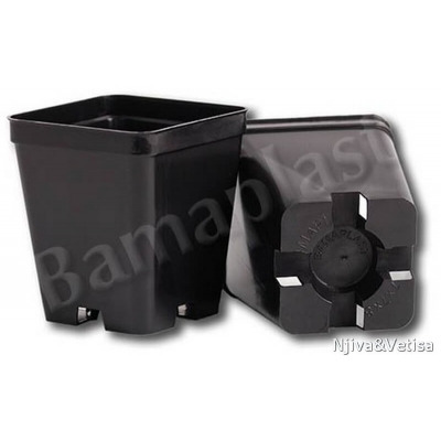 BAMAP- VASO QUADRO 9x9x13 ./NERO/crni/0,9L/456/P